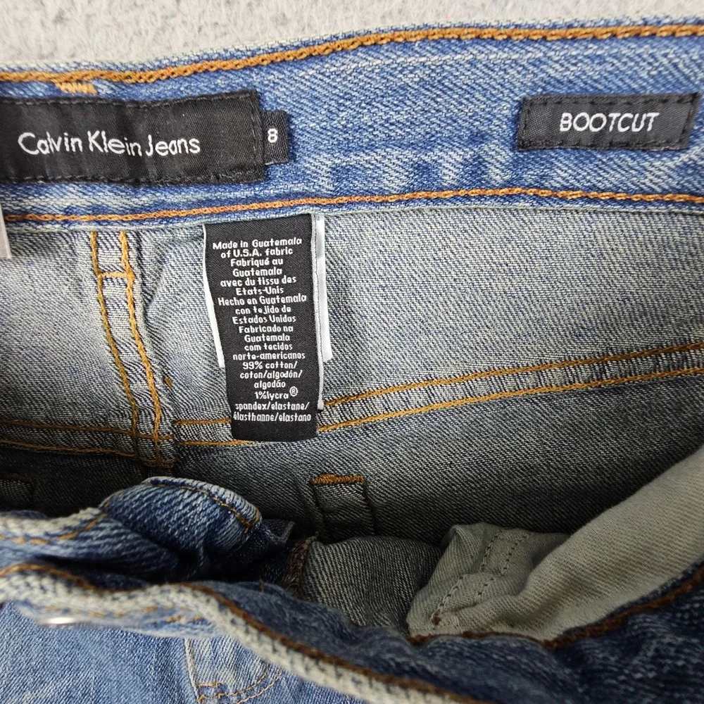 Calvin Klein Jeans Bootcut Womens Size 8 Light Wash Stretch Denim Y2K 90S Retro - Picture 4 of 9